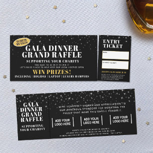 Charity Gala fundraiser black gold sponsored prize Raffle Tickets
