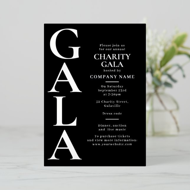 Charity Gala Template Fundraising Event Black (Standing Front)
