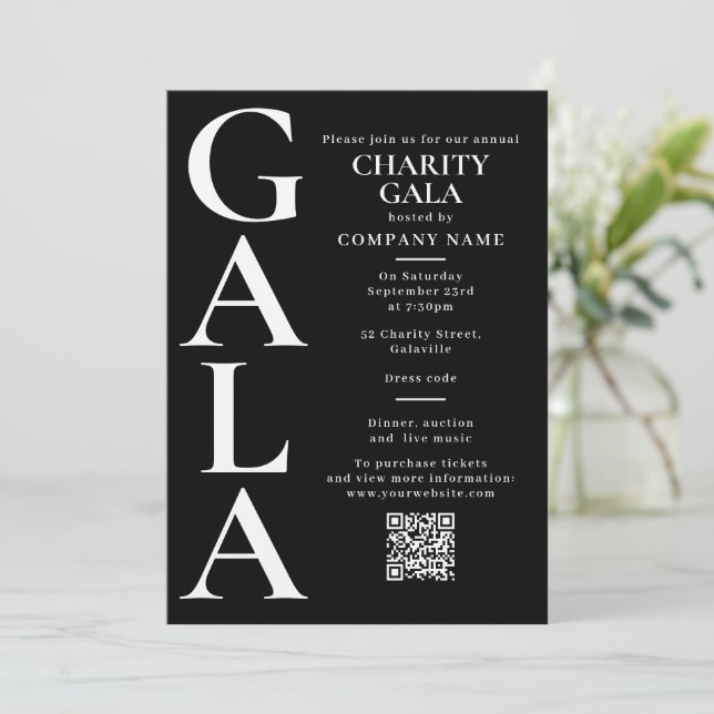 Charity Gala Template Fundraising Event QR Code (Standing Front)