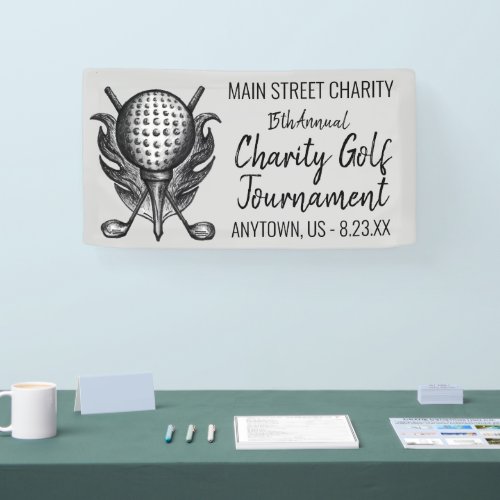 Charity Golf Tournament Ball Tee Clubs Course Banner