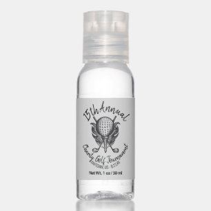 Charity Golf Tournament Ball Tee Clubs Course Hand Sanitizer