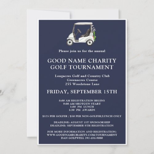 Charity Golf Tournament  Invitation