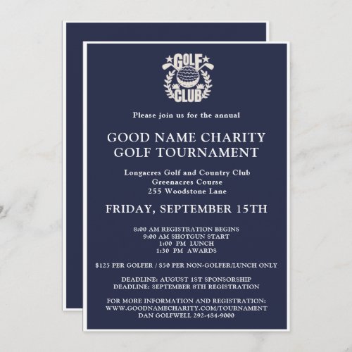 Charity Golf Tournament Logo QR Code Invitation