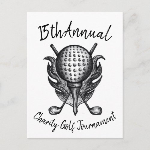Charity Golf Tournament Sporting Event Ball Clubs Postcard