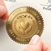Charity Heart Mental Health Custom 3D Foil Gold