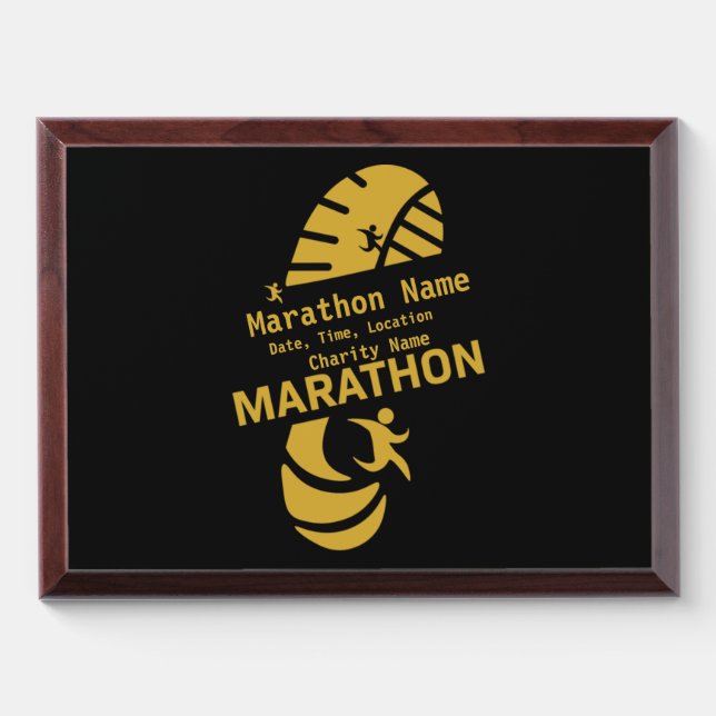 Charity marathon promotional event merchandize T-S Award Plaque (Horizontal)