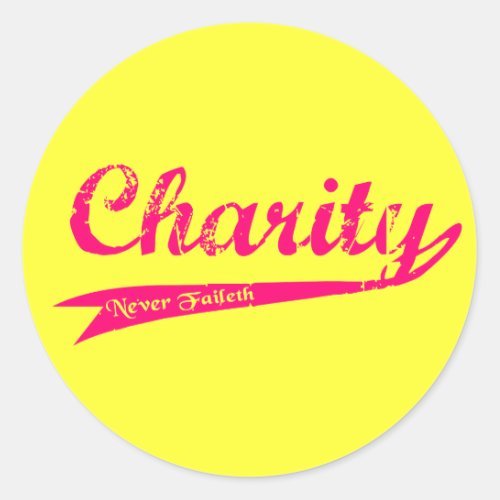 Charity Never Faileth LDS Relief Society Classic Round Sticker