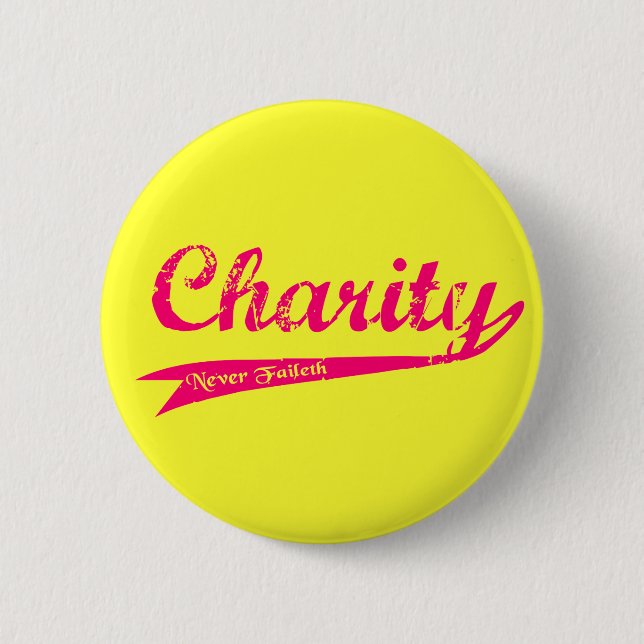 Charity Never Faileth LDS Relief Society Pinback Button (Front)