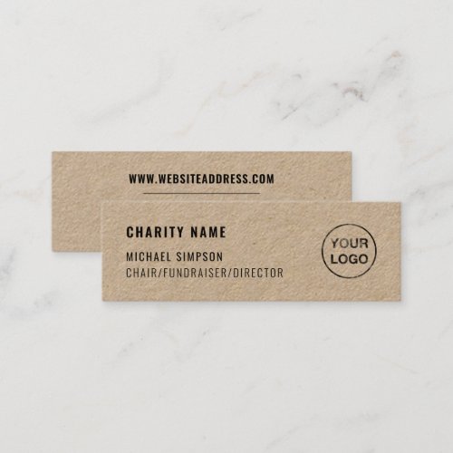 Charity Organization Logo Organizer Mini Business Card