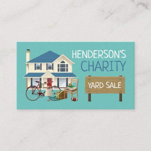 Charity Yard Sale Event Advertising Business Card