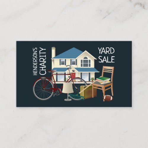 Charity Yard Sale Event Advertising Business Card