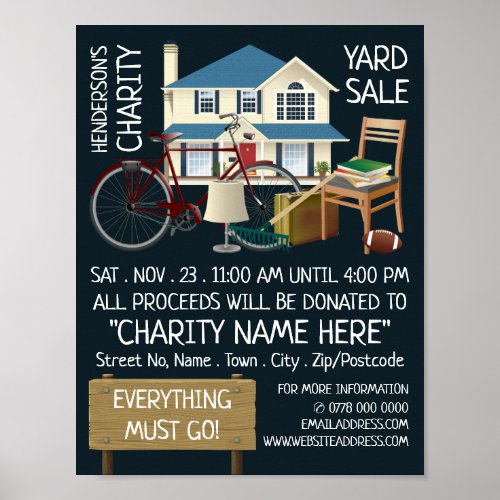 Charity Yard Sale Event Advertising Poster