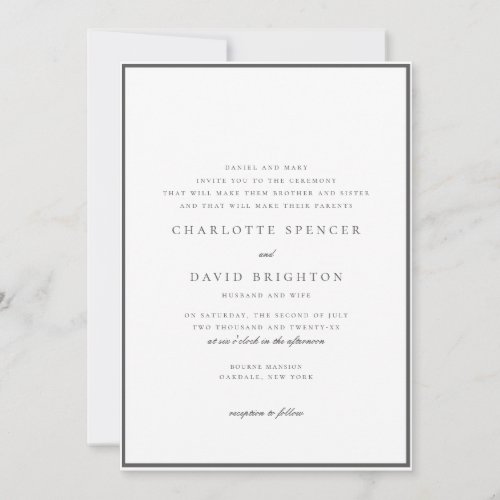 CharlB1_Grey Bride And Groom Children Hosting Invitation