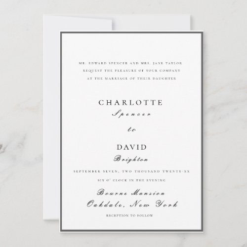 CharlB BlacThe Pleasure Of Your Company Wedd Invitation