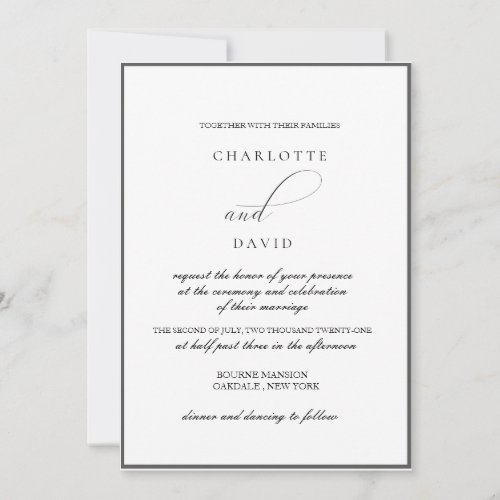 CharlBBlack   At The Ceremony And Wedd Invitation