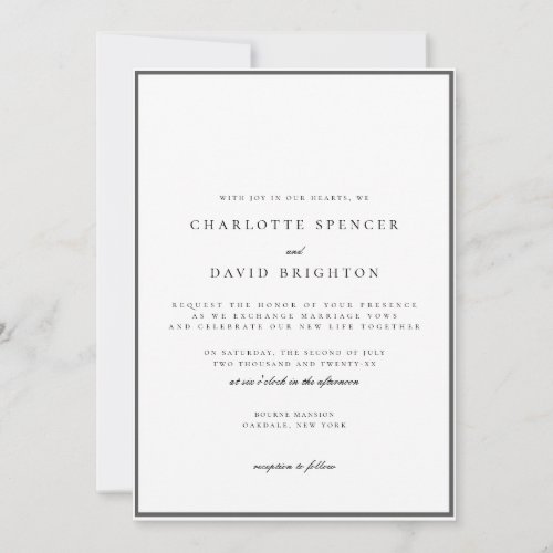 Charl B Black Second Marriage _ Model 1 Wedding Invitation