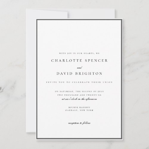 Charl B Black Second Marriage _ Model 2 Wedding Invitation