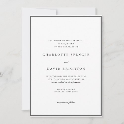 Charl B Black Second Marriage _ Model 3 Wedding Invitation