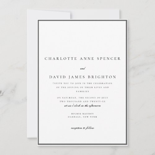 Charl B Black Second Marriage _ Model 6 Wedding Invitation