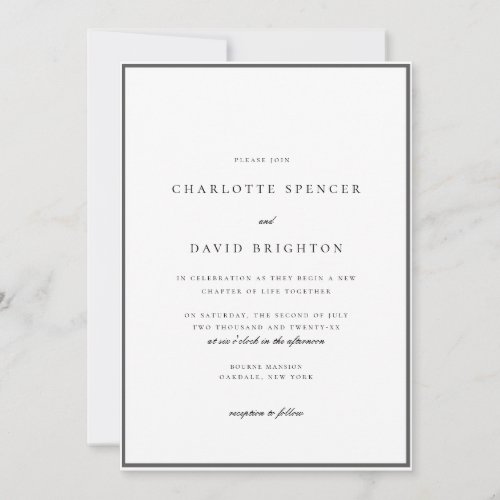 Charl B Black Second Marriage _ Model 7 Wedding Invitation