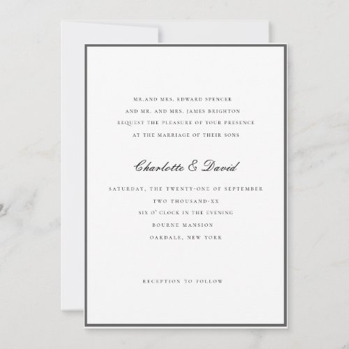 CharlB Black The pleasure of  Wedding Invitation