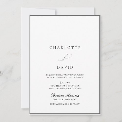 CharlB  Black   The Pleasure of  Wedding Invitation