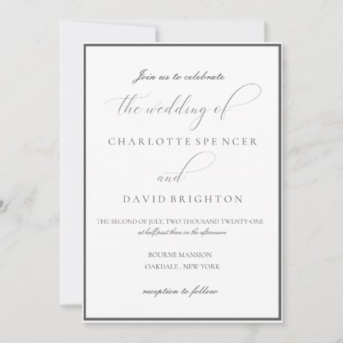 CharlB CalligrTypog The Wedding Of Inv_ Mod3 Invitation