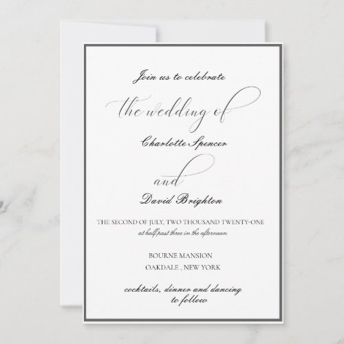 CharlB Calligraphy The Wedding Of Inv_ Mod6 Invitation