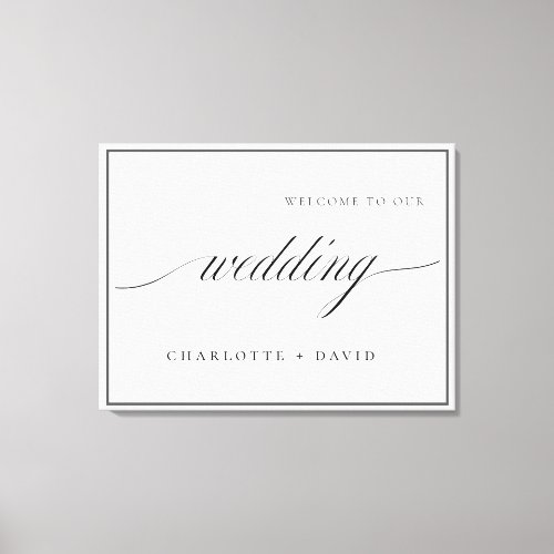 Charl B Calligraphy Wedd Ceremony Welcome Foam  Canvas Print