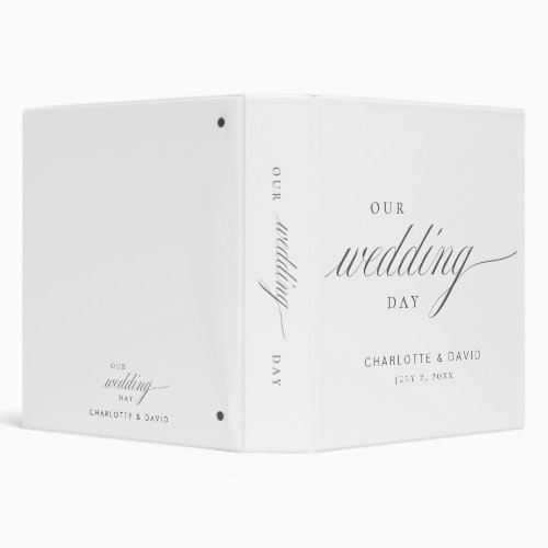 Charl B Charcoal Our Wedding Day Album   3 Ring Binder