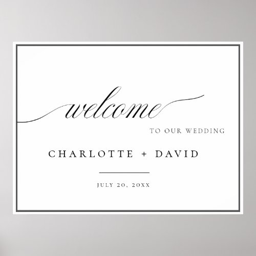 Charl B Elegant Calligr Wedd Ceremony Welcome  Poster