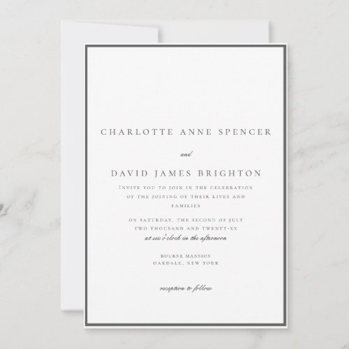 Charl B Grey Second Marriage _ Model 6 Wedding Invitation