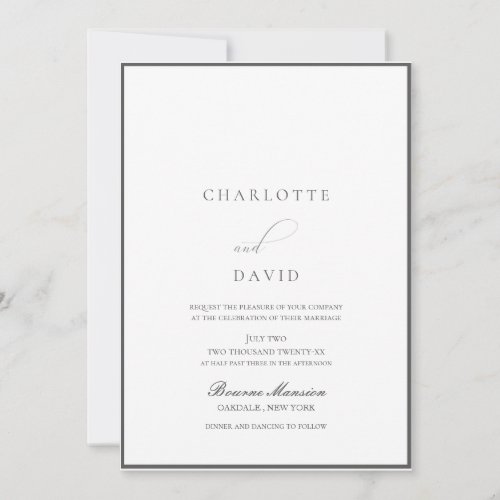 CharlB  Grey The Pleasure of  Wedding Invitation