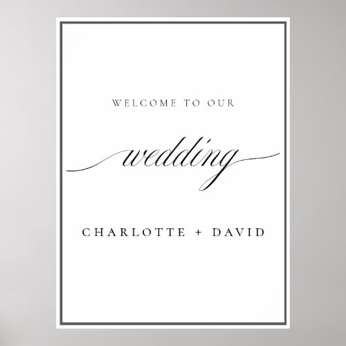 Charl BVertical Calligr Wedd Ceremony Welcome  Poster