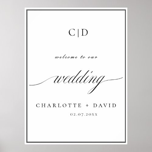 Charl BVertical Monogr Wedd Ceremony Welcome   Poster
