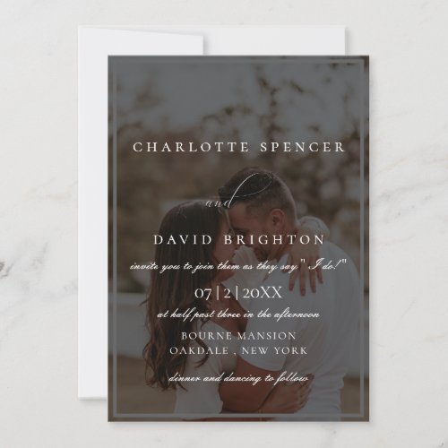 CharlBVertical Photo As They Say  I Do Wedd Invitation