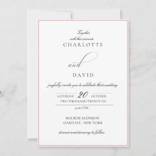 CharlF Black CalligrTypogr All in One Wedding Invitation