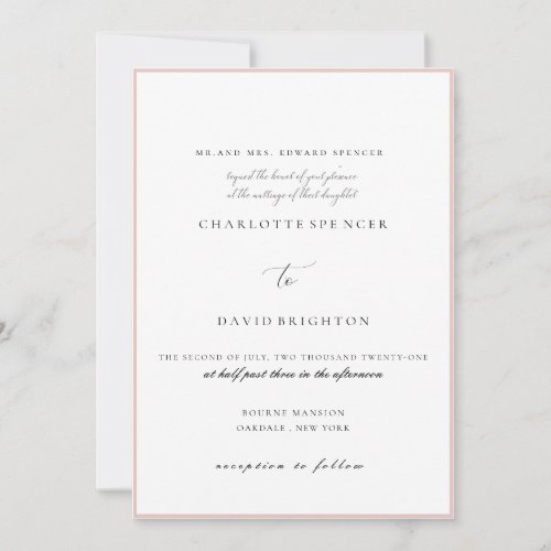 CharlFBlack CalligrTypogr Traditional Wedding Invitation