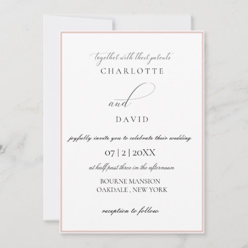 CharlF  Black CalligrTypography Casual Wedding Invitation