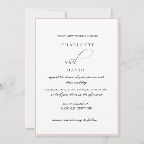 CharlF  Black Calligraphy Wedding  Invitation