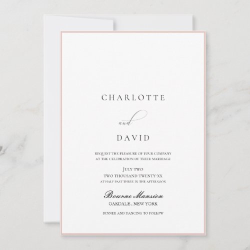 CharlF  Black   The Pleasure of  Wedding  Invitation