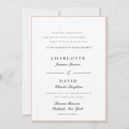 CharlF  BlackTraditional Wedding  Invitation