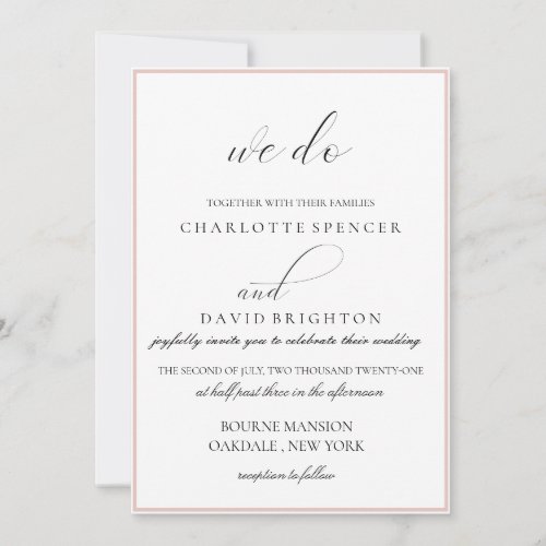 CharlF  Black Typography We Do Wedding Invitation