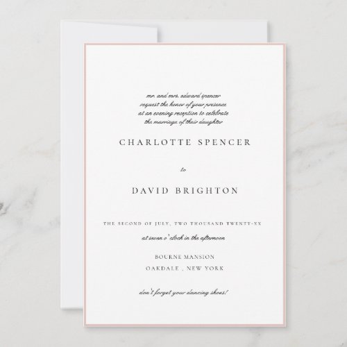 Charl F  Elegant Black Wedding Evening Invitation