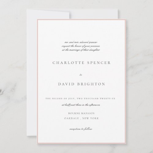 CharlF Elegant Grey CalligrTypogr Wedding  Invitation