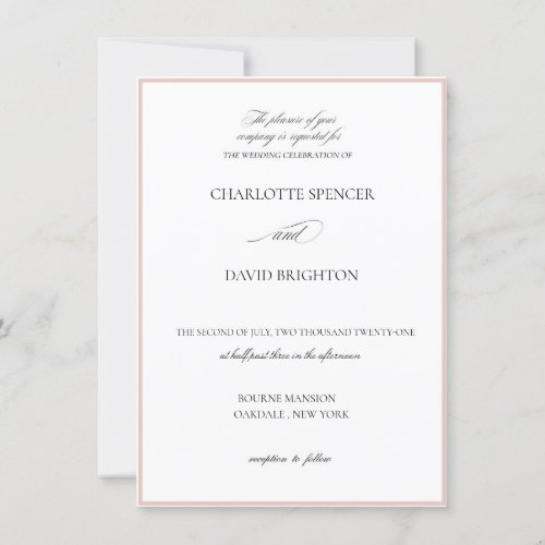 CharlF_Elegant Wedding Blush Frame 45 x 625 Invitation