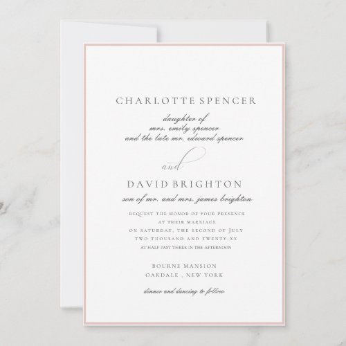 CharlF Grey Brides Parent Deceased mdl2 Wedd Invitation