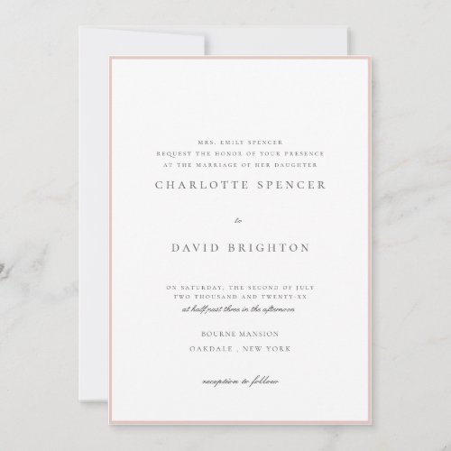CharlFGrey  Brides Parent Widow Wedding  Invitation