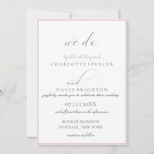 CharlF  Grey CalligTypog We Do Wedding Invitation
