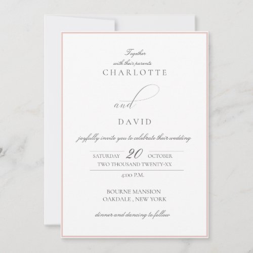 CharlF Grey CalligrTypogr All in One Wedding  Invitation